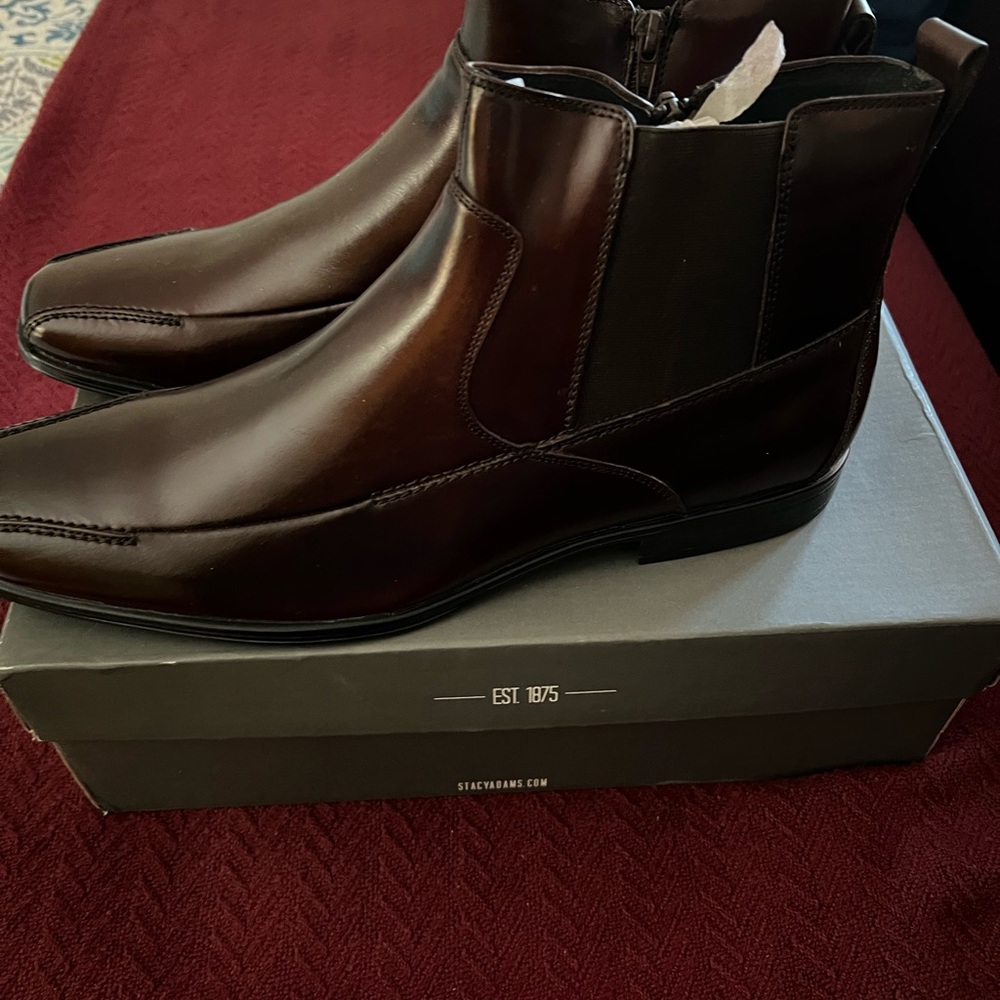 BRAND NEW BROWN STACEY ADAMS DRESS OR CASUAL BOOTS. - Picture 15 of 16